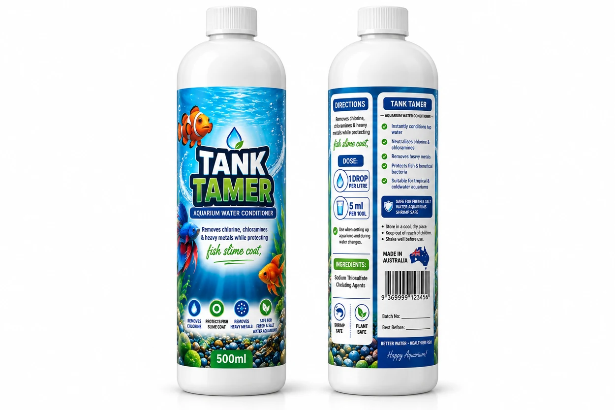 Tank Tamer conceptual product packaging